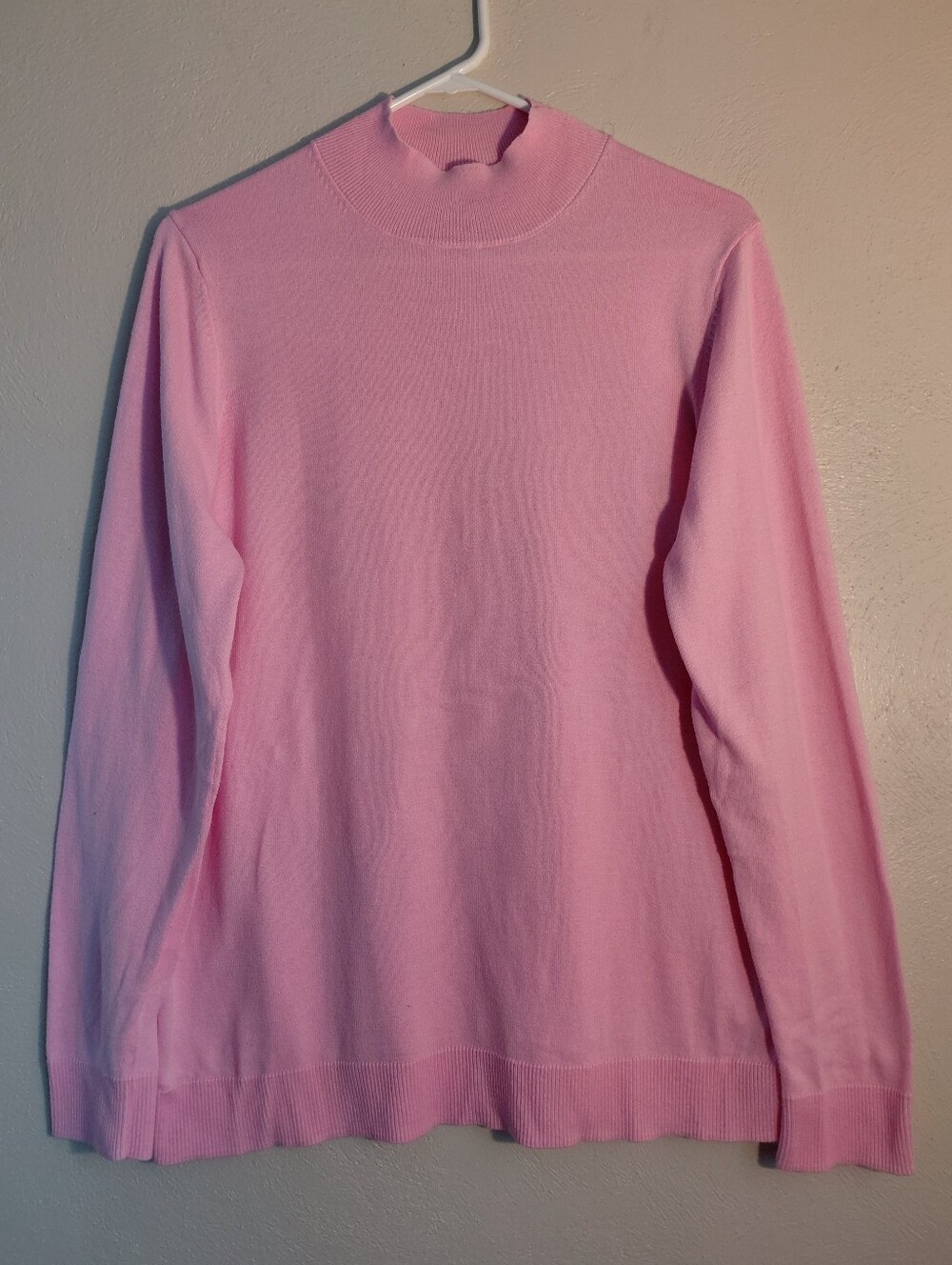 Womens Amazon Essentials Light Pink Long-Sleeve Mock Neck Pullover Sweater Sx XL